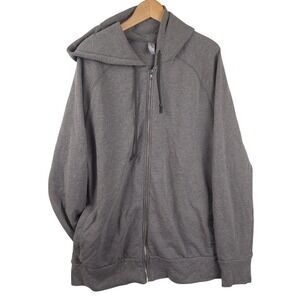 Alternative Apparel Full Zip Hoodie Sweatshirt Men's 2XL Heather Gray Soft Blend